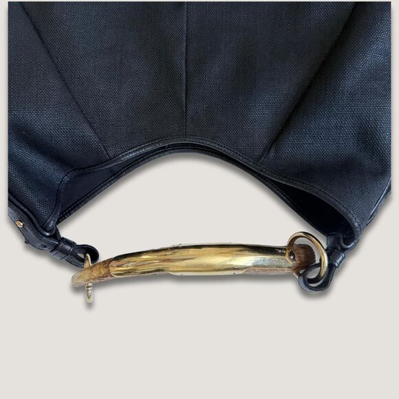 YSL Mombasa Black Canvas Hobo Bag — Tom Ford Era 100% authentic - Picture 4 of 8